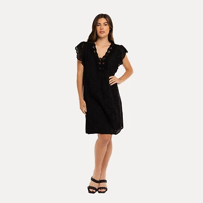 M Made Italy — Women's Woven and Knitted Short Sleeve Dress