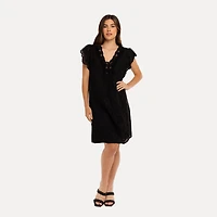M Made Italy — Women's Woven and Knitted Short Sleeve Dress