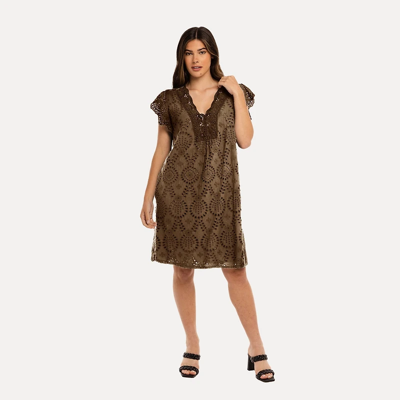M Made Italy — Women's Woven and Knitted Short Sleeve Dress