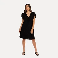 M Made Italy — Women's Woven and Knitted Short Sleeve Dress
