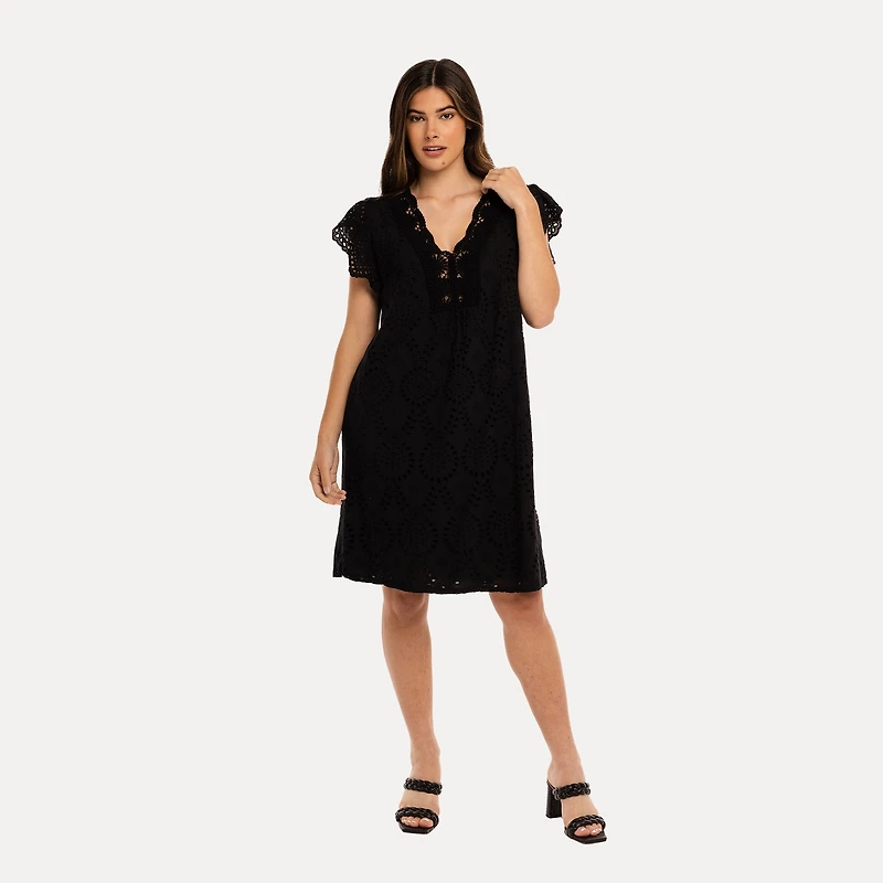 M Made Italy — Women's Woven and Knitted Short Sleeve Dress
