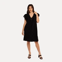 M Made Italy — Women's Woven and Knitted Short Sleeve Dress
