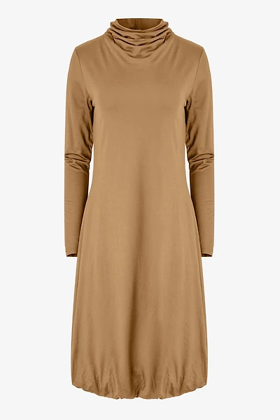 Women's Knit Turtle-Neck Knee-Length Dress | M