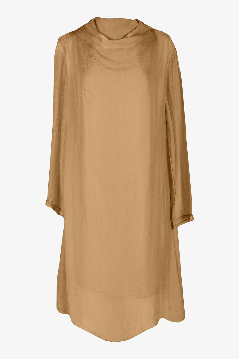 Women's Woven Long Sleeve Mock-Neck Dress | M