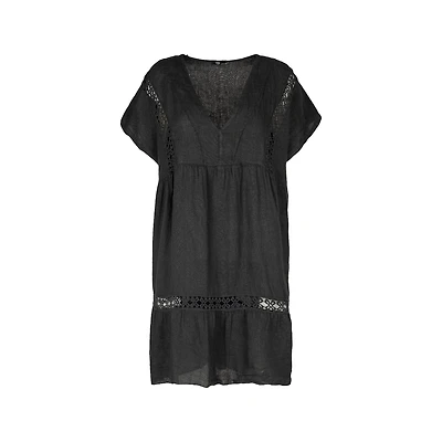M Made Italy — Robe tissée à manches courtes pour femme