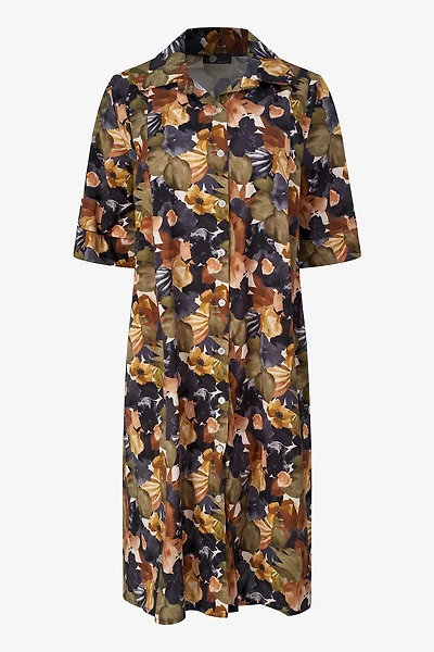 Women's Woven Pleated Shirt-Dress | M