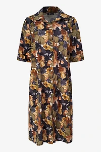 Women's Woven Pleated Shirt-Dress | M