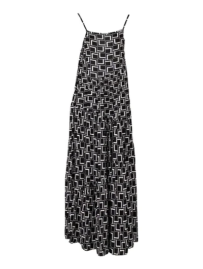M Made Italy – Robe nuisette tissée pour femme Combo noir