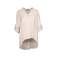 Women's Woven Long Sleeve Tunic Top | M Made Italy