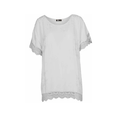 M Made Italy — Robe tissée à manches courtes pour femme