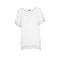 Women's Woven Short Sleeve Tunic Top | M Made Italy