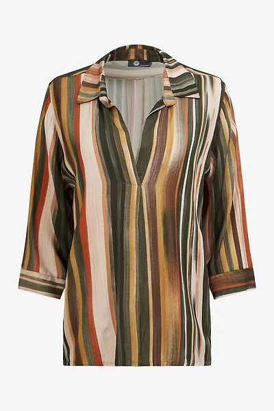 Women's Woven Long Sleeve V-Neck Tunic | M