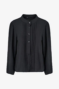 Women's Woven Button Down Shirt With A Front Pin-Tuck Detailing | M