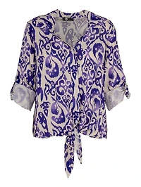 M Made Italy – Ladies Woven Shirt Viola Combo