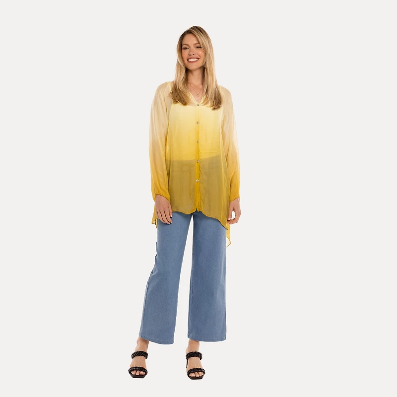 M Made Italy — Women's Woven and Knitted Long Sleeve Shirt