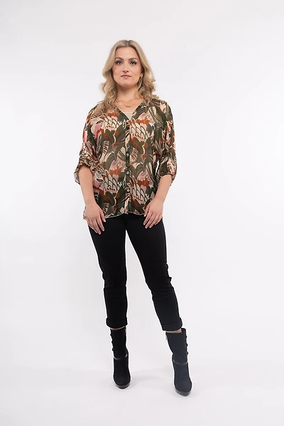 Women’s Knit/Woven Long Sleeve 3-Piece Tunic | M