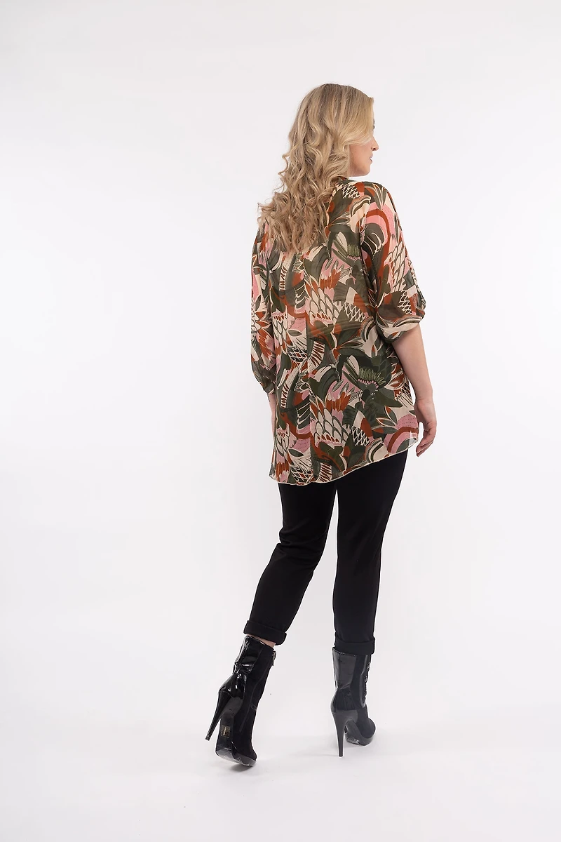 Women’s Knit/Woven Long Sleeve 3-Piece Tunic | M