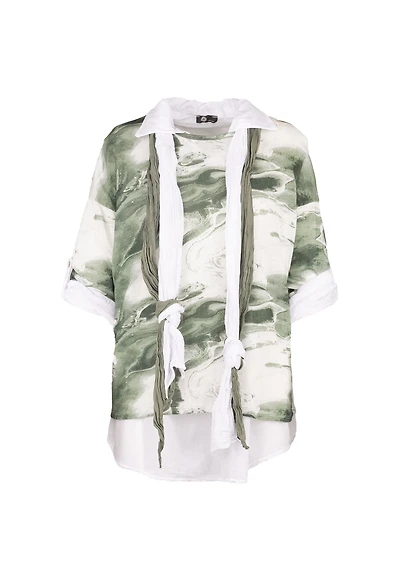 Women’s Woven/Knit 3-Piece Shirt | M