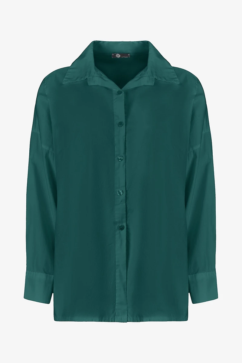 Women's Woven Button-Down Long Sleeve Shirt | M