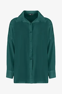 Women's Woven Button-Down Long Sleeve Shirt | M