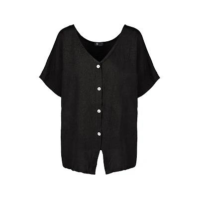 M Made Italy — Women's Woven Short Sleeve Shirt