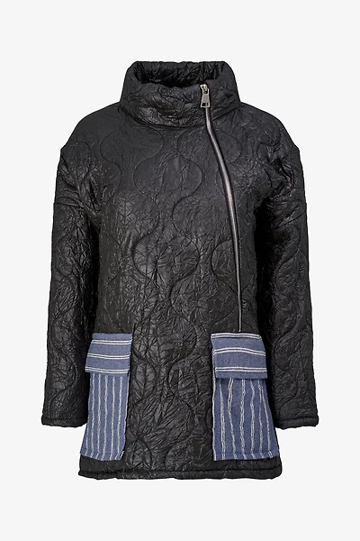 Women's Woven Quilted Zip-Up Jacket | M