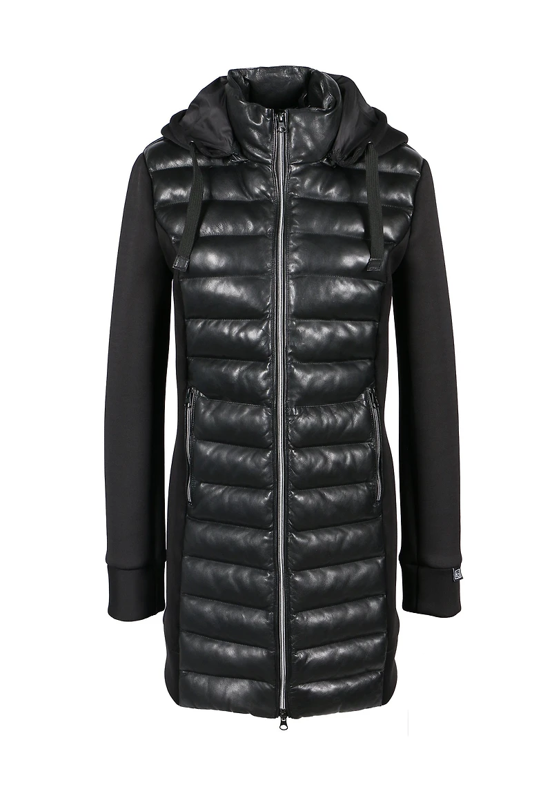 Women's Leather and Textile Mix Coat | Freaky Nation