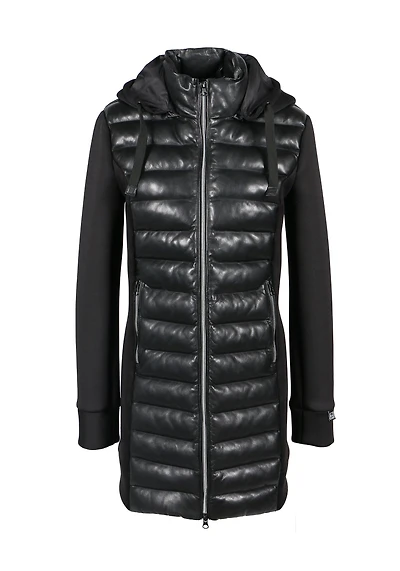 Women's Leather and Textile Mix Coat | Freaky Nation