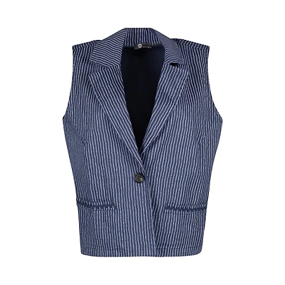 Veste tissée sans manches pour femme
