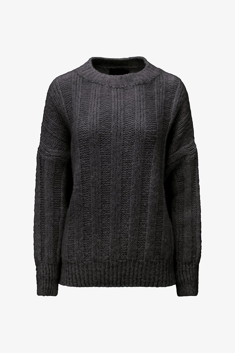 Women's Knit Long Sleeve Crew-Neck Sweate | M