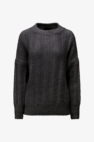 Women's Knit Long Sleeve Crew-Neck Sweate | M