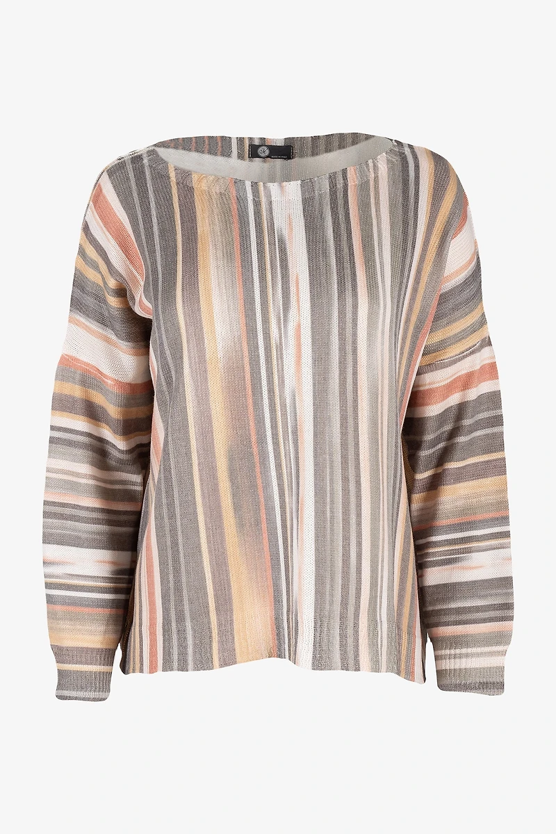 Women's Knit Wide-Neck Printed Sweater | M