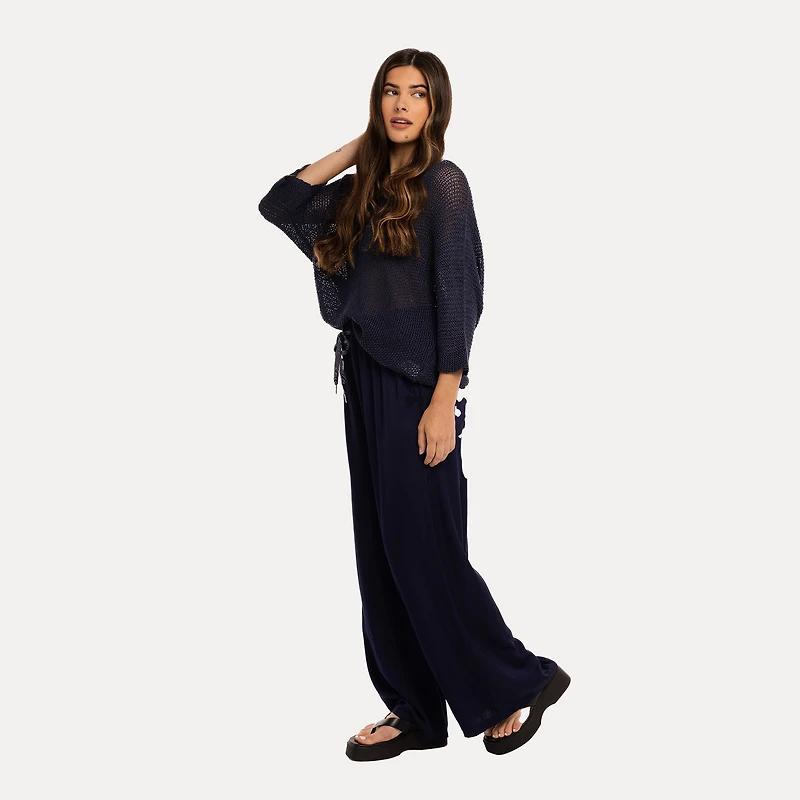 M Made Italy — Women's Knitted Three-Quarter Sleeve Sweater