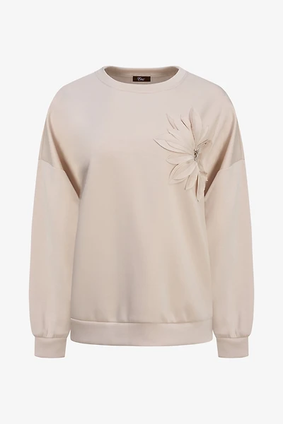 Floral Beige Sweatshirt | Ema&Carla