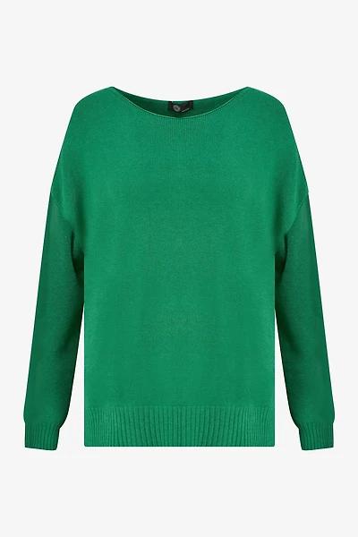 Women's Knit Wide Crew-Neckline Sweater | M