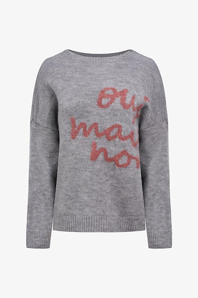Women's Knit Crew-Neck Long Sleeve Sweater | M