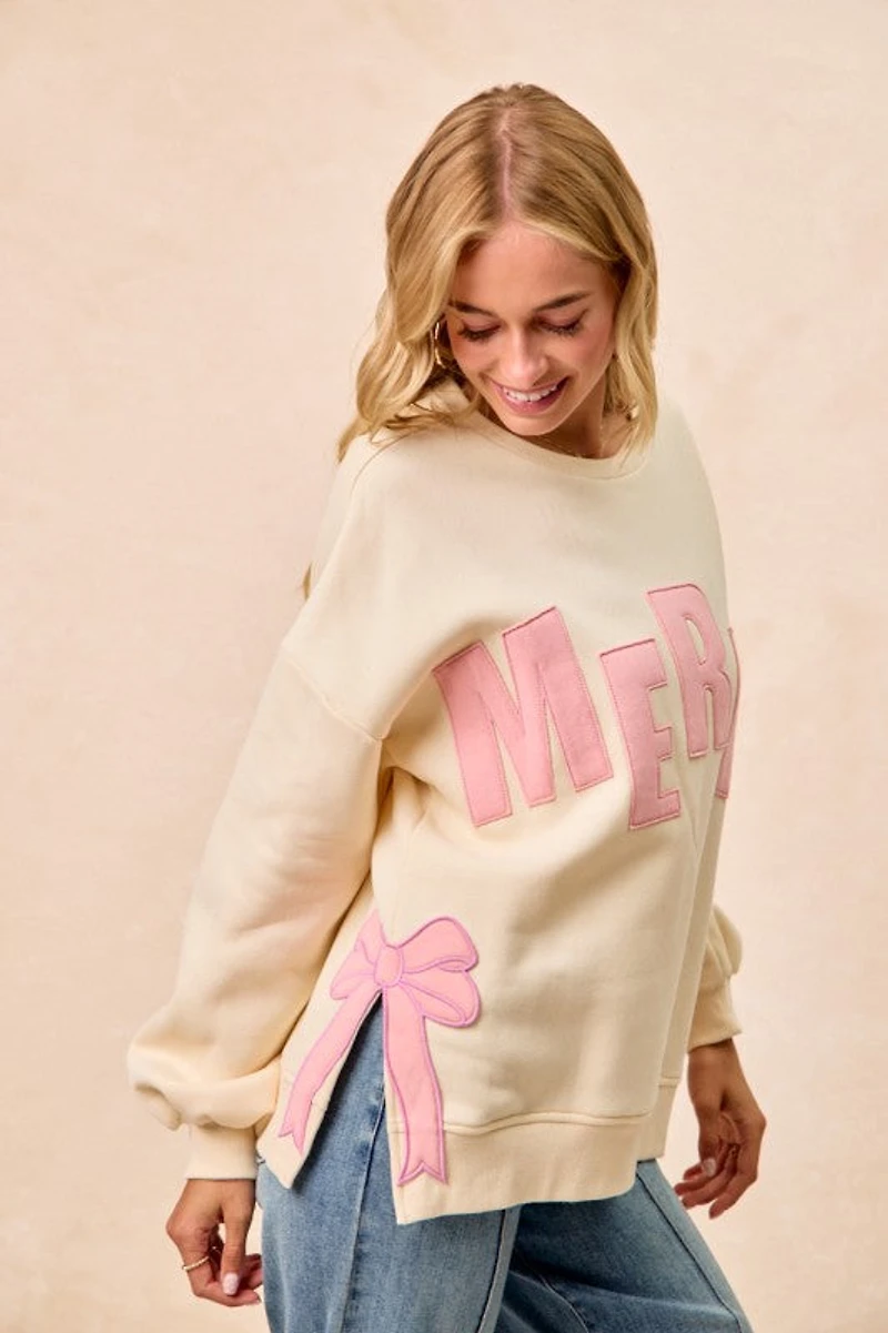 Pink Merry Christmas Sweatshirt