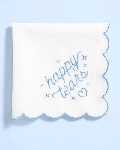 White Happy Tears Handkerchief