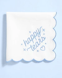 White Happy Tears Handkerchief