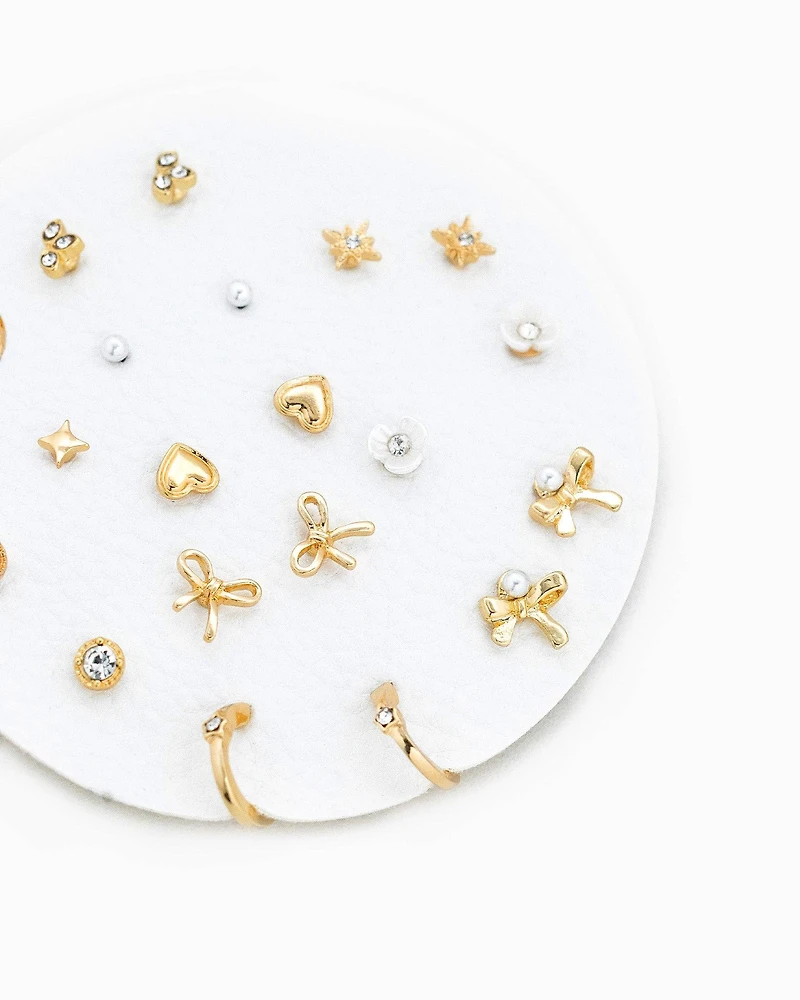 Dainty Bow Mix Earring Set of 10