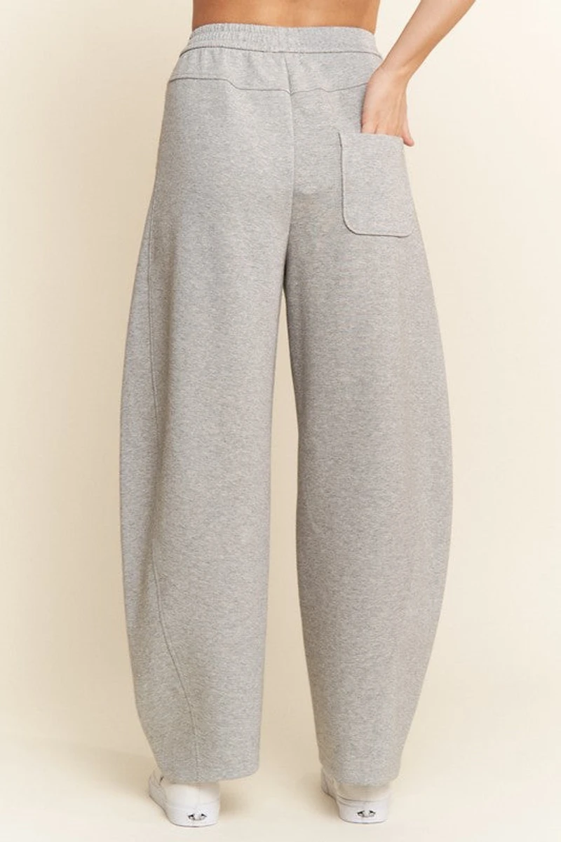 Grey Crochet Barrel Sweatpants