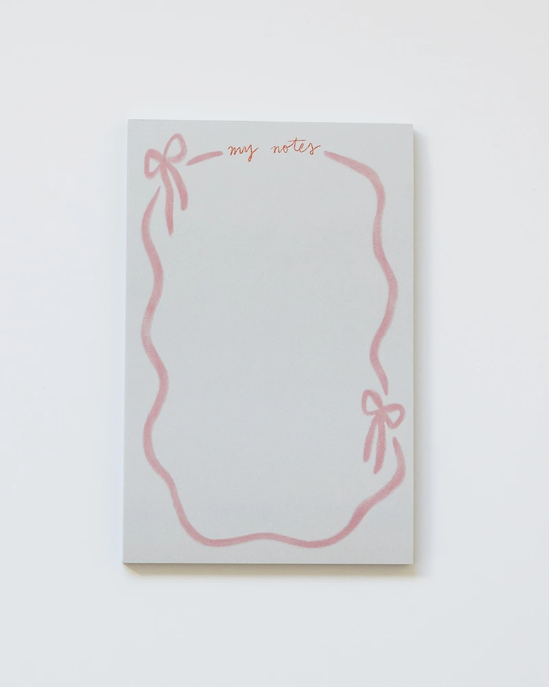 Pink Ribbon Bow Notepad