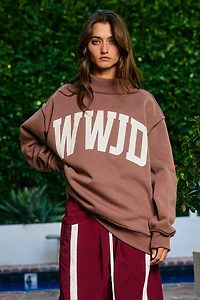 Brown 'WWJD & AMEN' Reversible Mock Neck