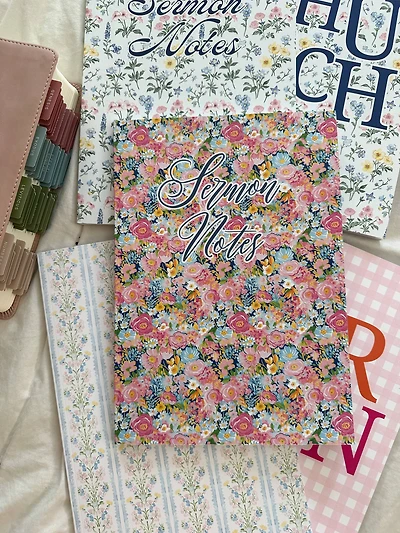 Pink/Blue Floral Sermon Notes