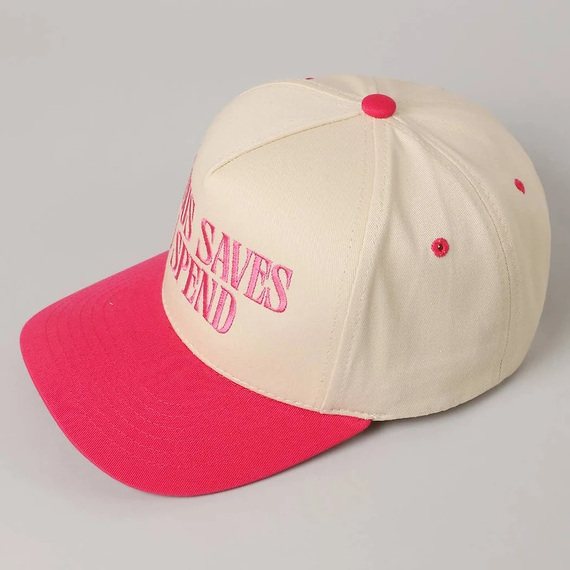 Jesus Saves I Spend Trucker Hat/ Hot Pink