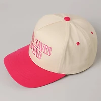 Jesus Saves I Spend Trucker Hat/ Hot Pink