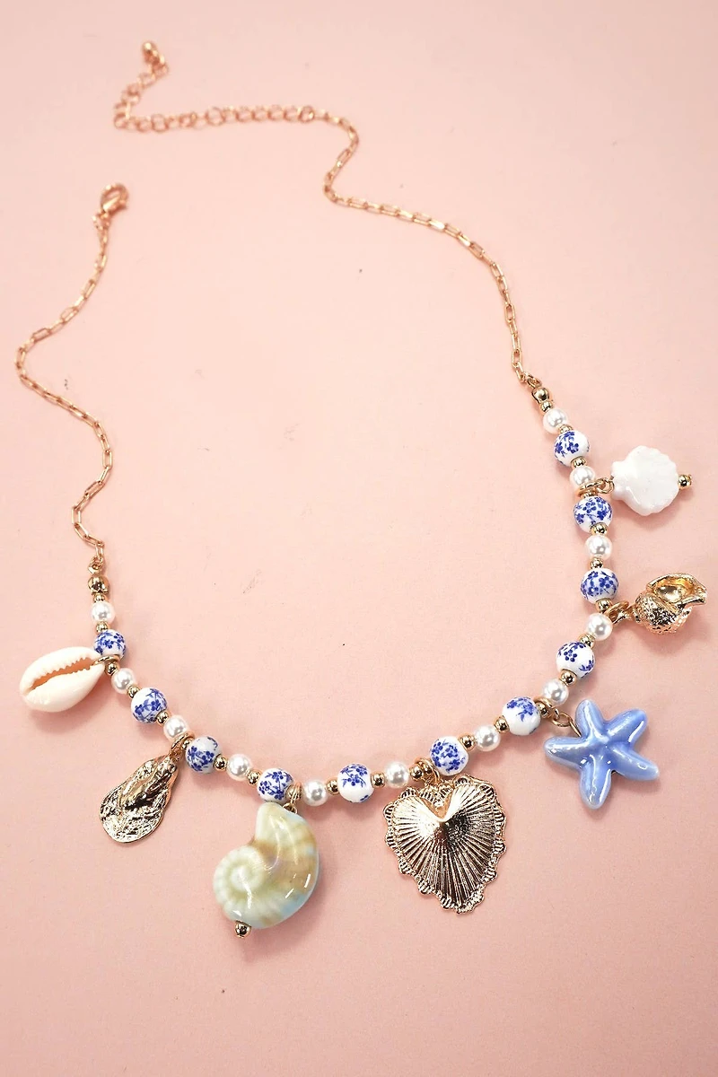 CHARM CERAMIC PORCELAIN NECKLACE-HEART SEA LIFE | 80N91706