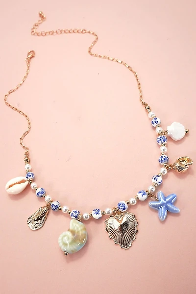 CHARM CERAMIC PORCELAIN NECKLACE-HEART SEA LIFE | 80N91706