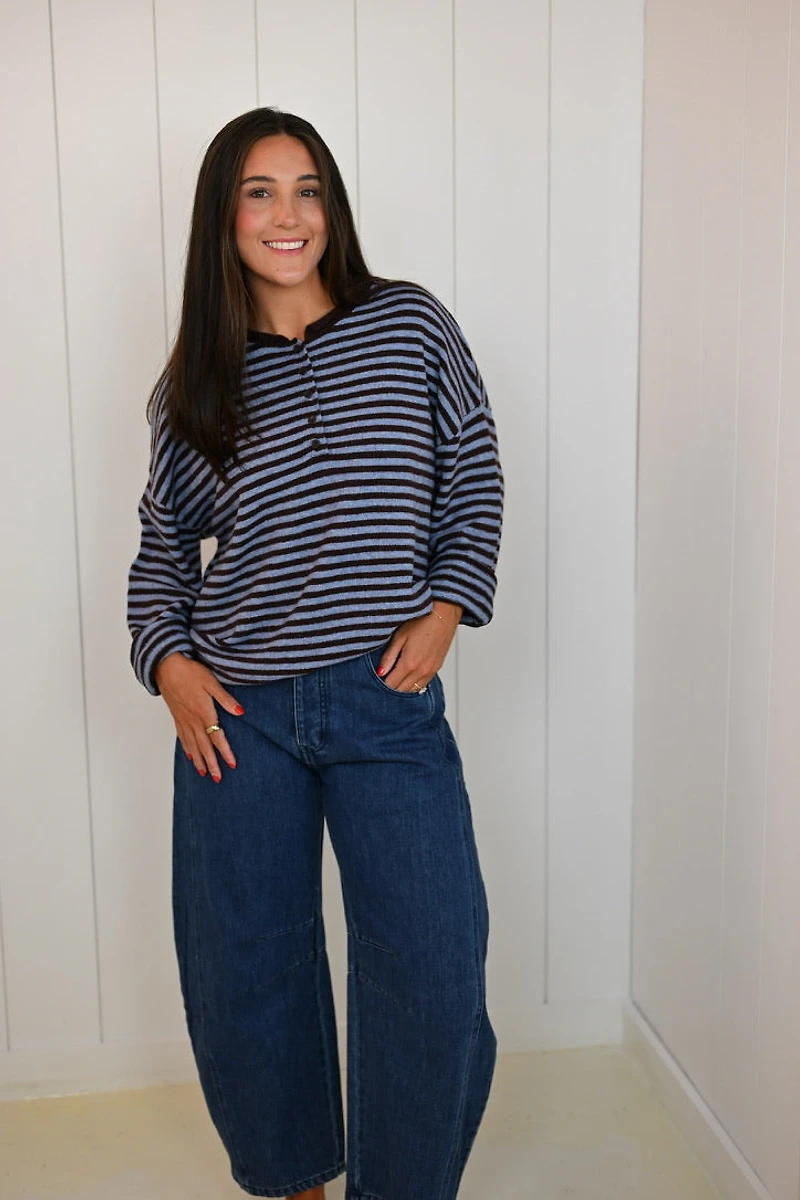 Striped Drop Shoulder Pullover