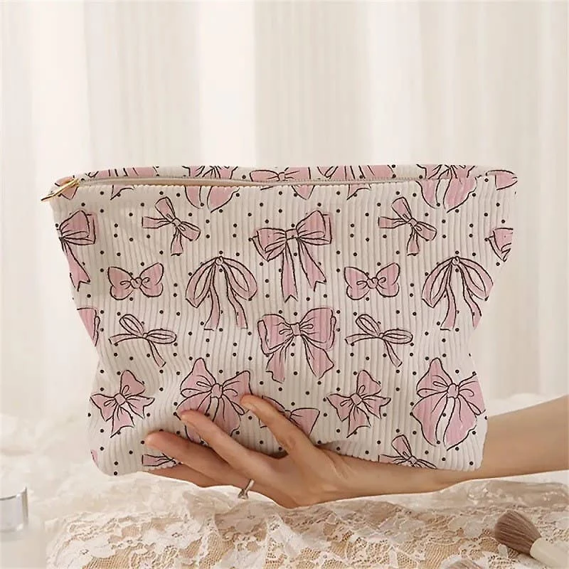 Pink Bow Makeup Bag